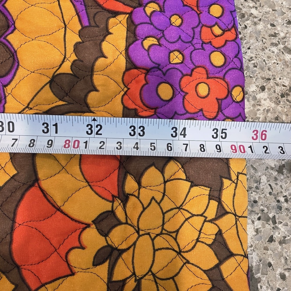 Vtg‎ Handmade Quilted Colorful Maxi Skirt 1970's Mod Floral Medium.E112 - Picture 4 of 11